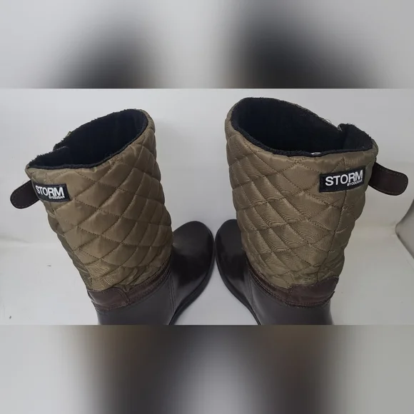 Storm By Cougar Women's Sassy Rain Boots Boot Olive Quilted Buckle Size 9  US - Picture 9 of 14